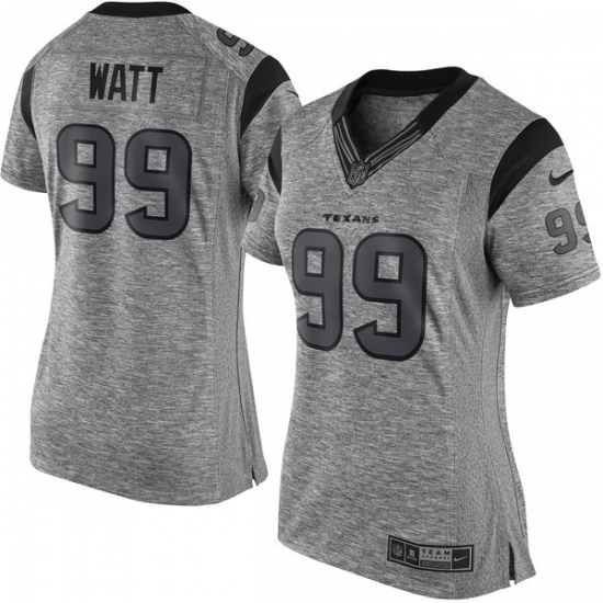 Women's Nike Houston Texans 99 J.J. Watt Limited Gray Gridiron NFL Jersey