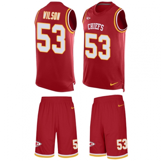 Men's Nike Kansas City Chiefs 53 Ramik Wilson Limited Red Tank Top Suit NFL Jersey