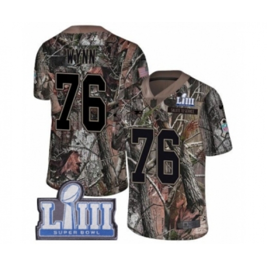 Youth Nike New England Patriots 76 Isaiah Wynn Camo Untouchable Limited Super Bowl LIII Bound NFL Jersey