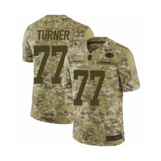 Youth Green Bay Packers 77 Billy Turner Limited Camo 2018 Salute to Service Football Jersey