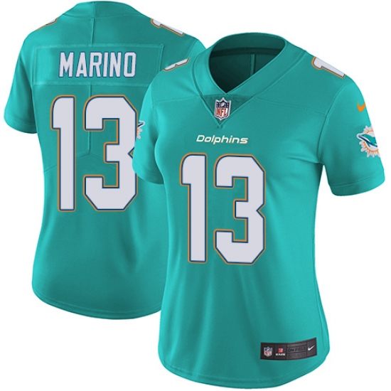 Women's Nike Miami Dolphins 13 Dan Marino Aqua Green Team Color Vapor Untouchable Limited Player NFL Jersey
