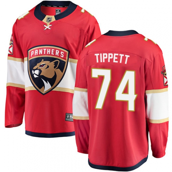 Men's Florida Panthers 74 Owen Tippett Fanatics Branded Red Home Breakaway NHL Jersey