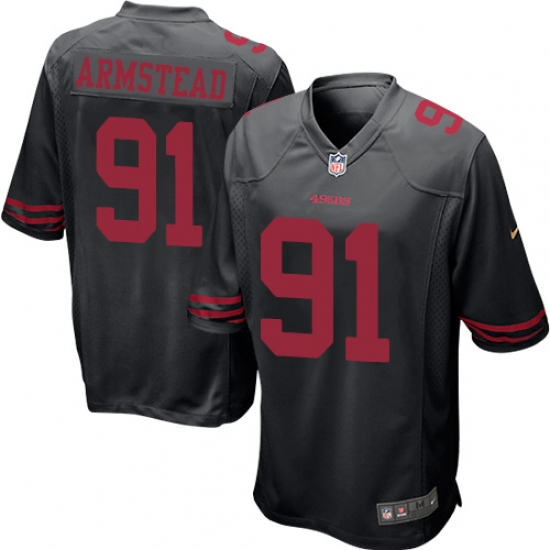 Men's Nike San Francisco 49ers 91 Arik Armstead Game Black NFL Jersey