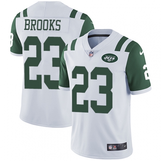 Men's Nike New York Jets 23 Terrence Brooks White Vapor Untouchable Limited Player NFL Jersey