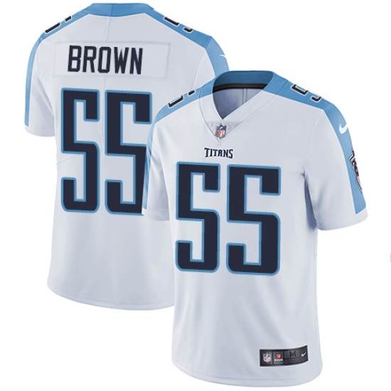 Men's Nike Tennessee Titans 55 Jayon Brown White Vapor Untouchable Limited Player NFL Jersey