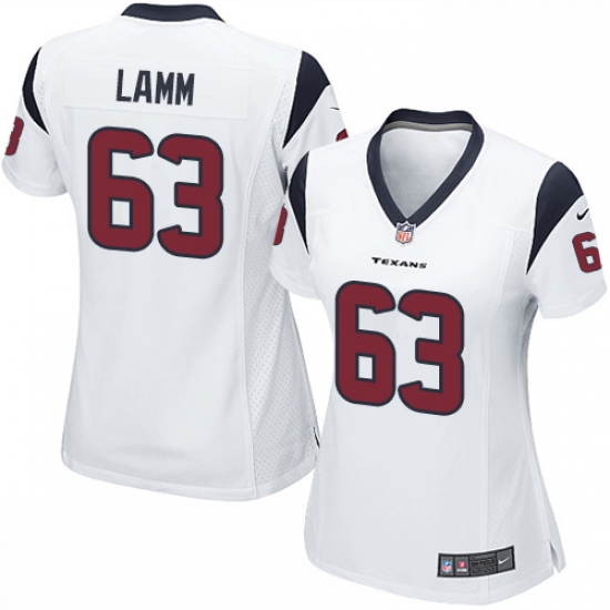 Women's Nike Houston Texans 63 Kendall Lamm Game White NFL Jersey