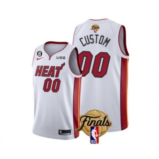 Men's Miami Heat Active Player Custom White 2023 Finals Association Edition With NO.6 Stitched Basketball Jersey