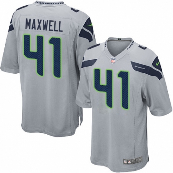 Men's Nike Seattle Seahawks 41 Byron Maxwell Game Grey Alternate NFL Jersey