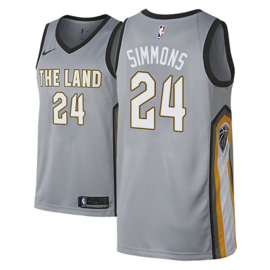 Men NBA 2018-19 Cleveland Cavaliers 24 Kobi Simmons City Edition Gray Jersey