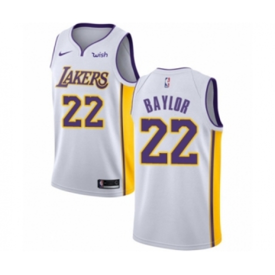 Women's Los Angeles Lakers 22 Elgin Baylor Authentic White Basketball Jersey - Association Edition