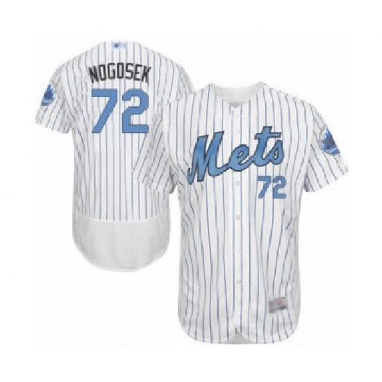 Men's New York Mets 72 Stephen Nogosek Authentic White 2016 Father's Day Fashion Flex Base Baseball Player Jersey