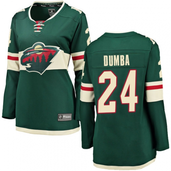 Women's Minnesota Wild 24 Matt Dumba Authentic Green Home Fanatics Branded Breakaway NHL Jersey