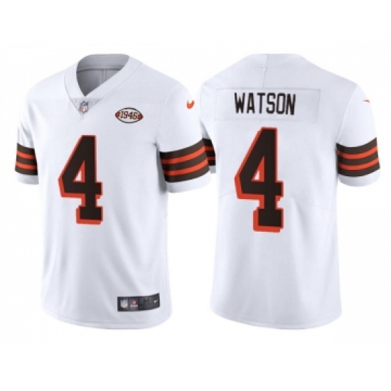 Men's Cleveland Browns 4 Deshaun Watson White 1946 Collection Vapor Untouchable Limited Stitched Jersey