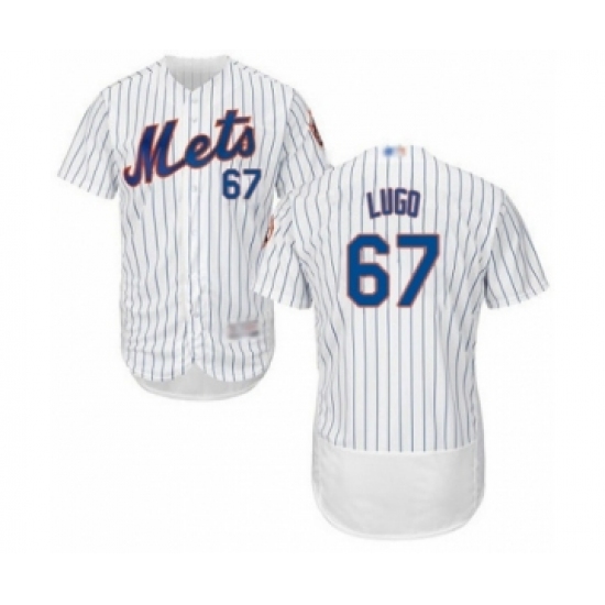 Men's New York Mets 67 Seth Lugo White Home Flex Base Authentic Collection Baseball Player Jersey