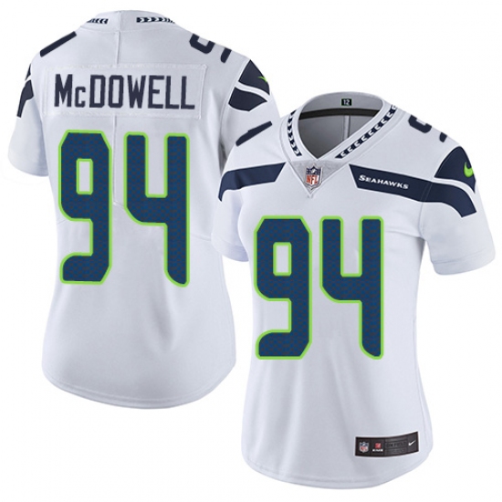 Women's Nike Seattle Seahawks 94 Malik McDowell White Vapor Untouchable Limited Player NFL Jersey