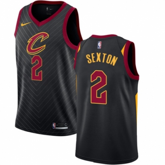 Men's Nike Cleveland Cavaliers 2 Collin Sexton Authentic Black NBA Jersey Statement Edition
