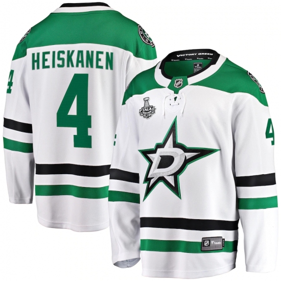 Men's Dallas Stars 4 Miro Heiskanen Fanatics Branded White 2020 Stanley Cup Final Bound Away Player Breakaway Jersey