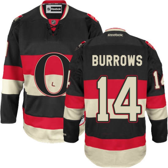 Men's Reebok Ottawa Senators 14 Alexandre Burrows Authentic Black Third NHL Jersey