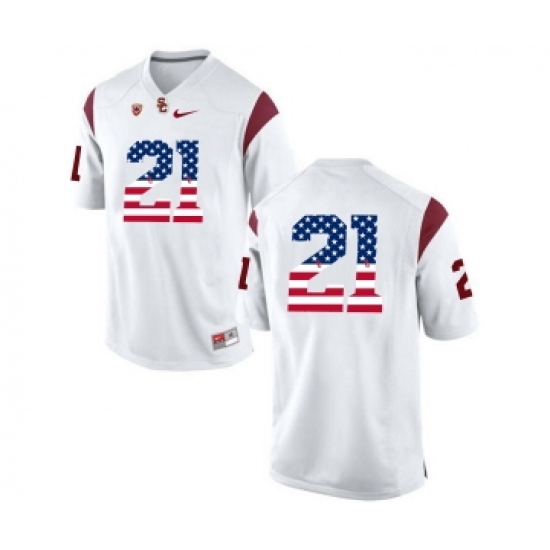 USC Trojans 21 Adoree' Jackson White USA Flag College Football Jersey