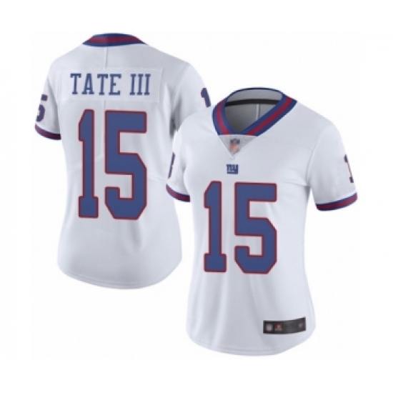 Women's New York Giants 15 Golden Tate III Limited White Rush Vapor Untouchable Football Jersey