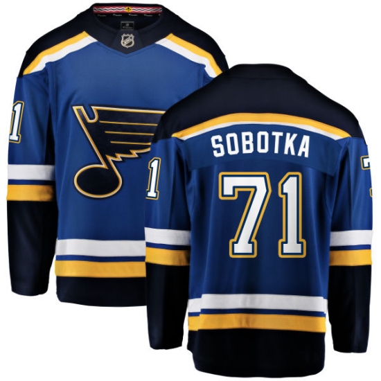 Men's St. Louis Blues 71 Vladimir Sobotka Fanatics Branded Royal Blue Home Breakaway NHL Jersey