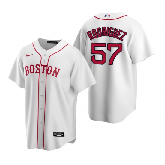 Men's Nike Boston Red Sox 57 Eduardo Rodriguez White Alternate Stitched Baseball Jersey