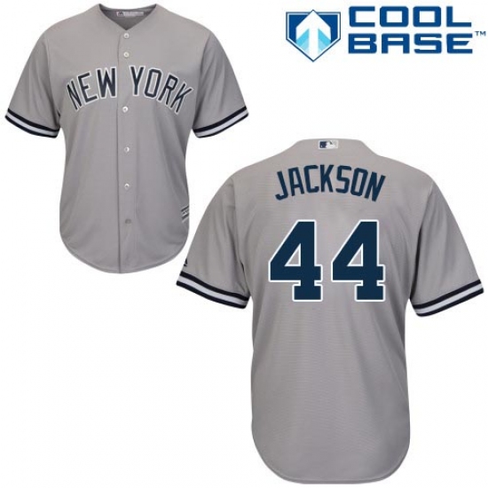 Youth Majestic New York Yankees 44 Reggie Jackson Replica Grey Road MLB Jersey