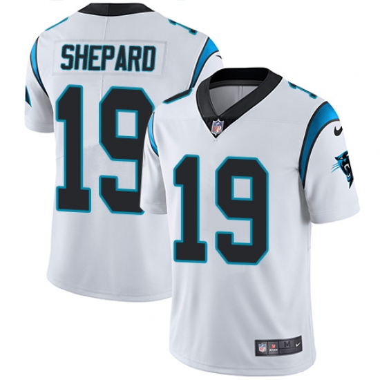 Men's Nike Carolina Panthers 19 Russell Shepard White Vapor Untouchable Limited Player NFL Jersey