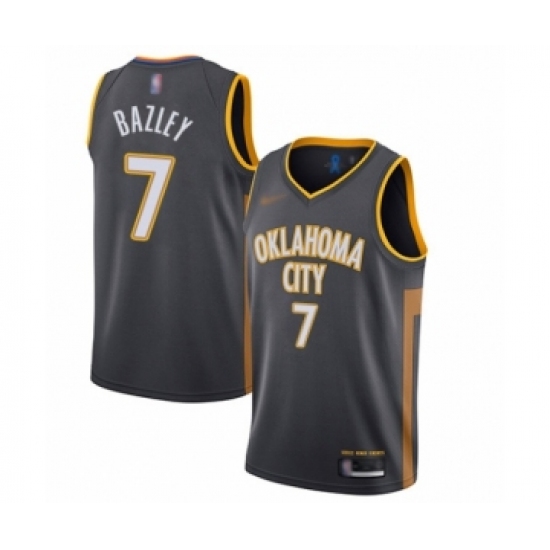 Men's Oklahoma City Thunder 7 Darius Bazley Swingman Charcoal Basketball Jersey - 2019 20 City Edition