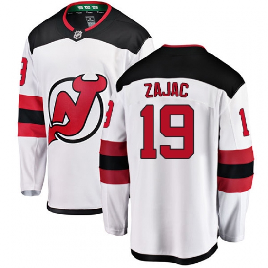 Youth New Jersey Devils 19 Travis Zajac Fanatics Branded White Away Breakaway NHL Jersey