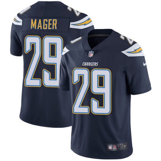 Youth Nike Los Angeles Chargers 29 Craig Mager Navy Blue Team Color Vapor Untouchable Limited Player NFL Jersey