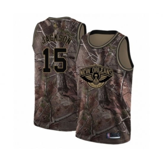 Women's New Orleans Pelicans 15 Frank Jackson Swingman Camo Realtree Collection Basketball Jersey