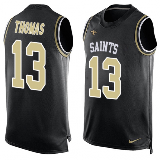 Men's Nike New Orleans Saints 13 Michael Thomas Limited Black Player Name & Number Tank Top NFL Jersey