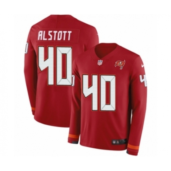 Youth Nike Tampa Bay Buccaneers 40 Mike Alstott Limited Red Therma Long Sleeve NFL Jersey