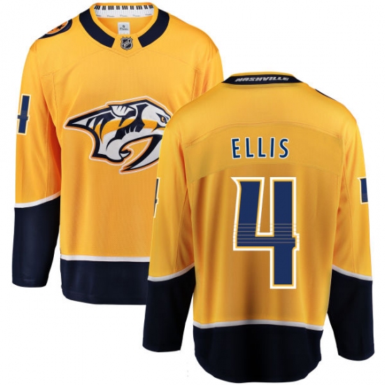 Men's Nashville Predators 4 Ryan Ellis Fanatics Branded Gold Home Breakaway NHL Jersey