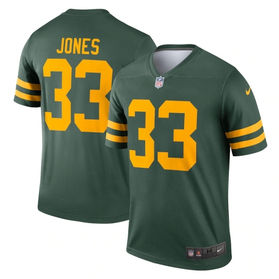Men's Green Bay Packers 33 Aaron Jones Nike Green Alternate Legend Player Jersey