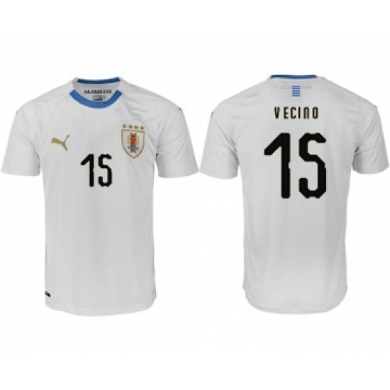 Uruguay 15 Vecino Home Soccer Country Jersey