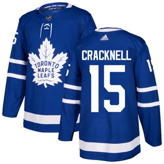 Men's Adidas Toronto Maple Leafs 15 Adam Cracknell Authentic Royal Blue Home NHL Jersey