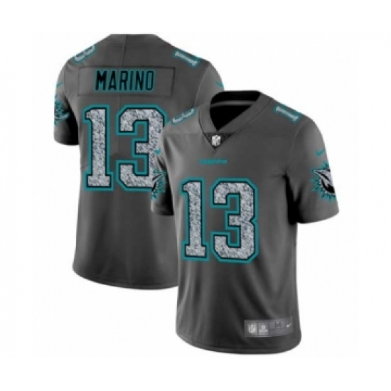 Men's Miami Dolphins 13 Dan Marino Limited Gray Static Fashion Limited Football Jersey