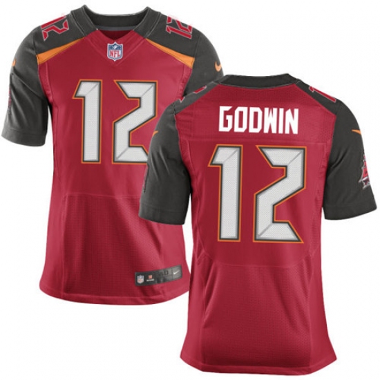 Men's Nike Tampa Bay Buccaneers 12 Chris Godwin Elite Red Team Color NFL Jersey