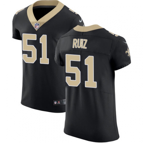 Men's New Orleans Saints 51 Cesar Ruiz Black Team Color Stitched NFL Vapor Untouchable Elite Jersey