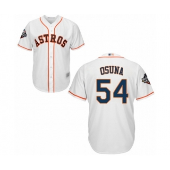 Youth Houston Astros 54 Roberto Osuna Authentic White Home Cool Base 2019 World Series Bound Baseball Jersey