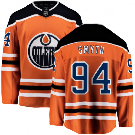 Men's Edmonton Oilers 94 Ryan Smyth Fanatics Branded Orange Home Breakaway NHL Jersey