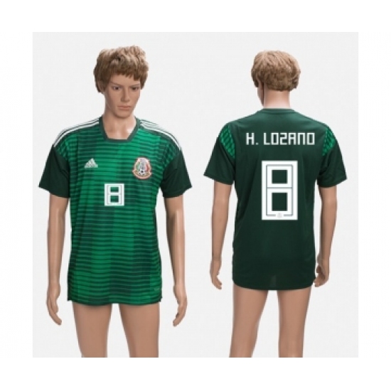 Mexico 8 H.Lozano Green Training Soccer Country Jersey