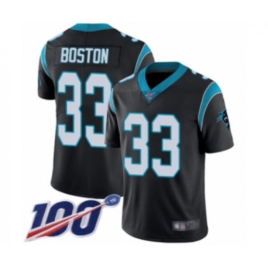 Youth Carolina Panthers 33 Tre Boston Black Team Color Vapor Untouchable Limited Player 100th Season Football Jersey