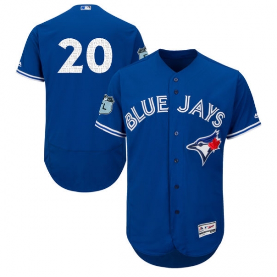 Men's Majestic Toronto Blue Jays 20 Josh Donaldson Royal Blue 2017 Spring Training Authentic Collection Flex Base MLB Jersey