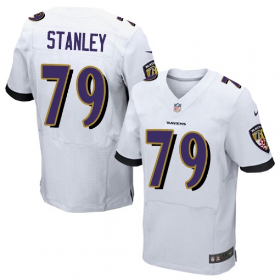 Men's Nike Baltimore Ravens 79 Ronnie Stanley Elite White NFL Jersey