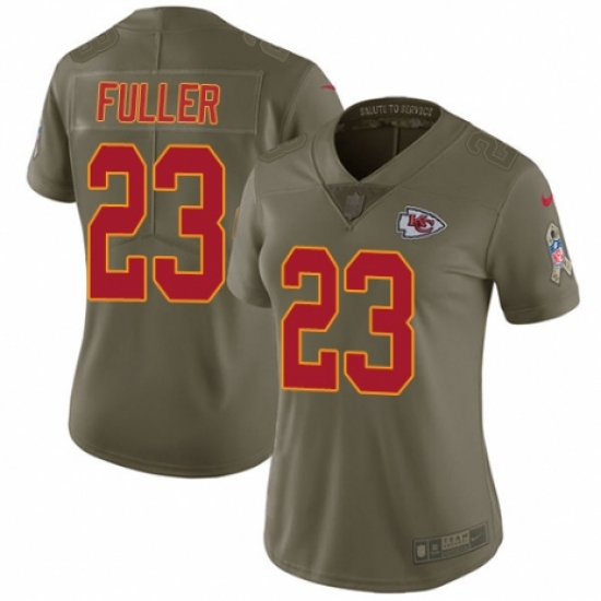 Women's Nike Kansas City Chiefs 23 Kendall Fuller Limited Olive 2017 Salute to Service NFL Jersey
