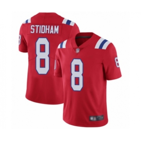 Men's New England Patriots 8 Jarrett Stidham Red Alternate Vapor Untouchable Limited Player Football Jersey