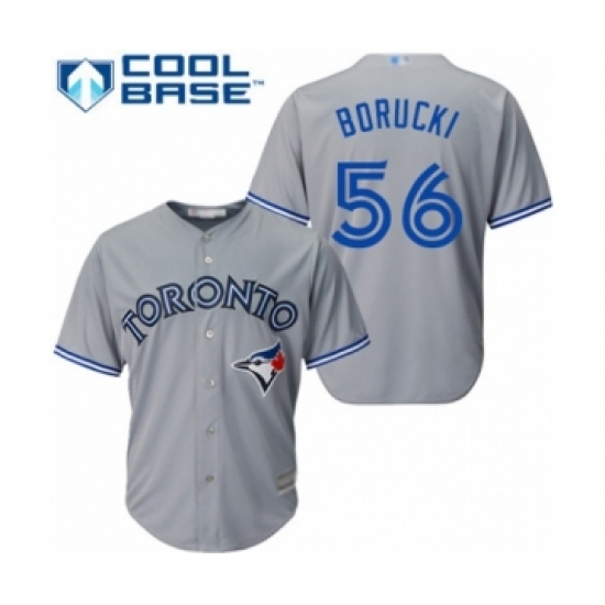 Youth Toronto Blue Jays 56 Ryan Borucki Authentic Grey Road Baseball Player Jersey